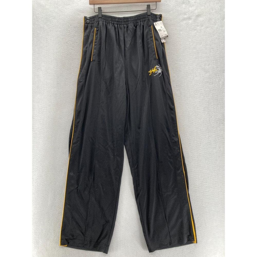 Vintage SHAQ Breakaway Track Pants Mens Large Black Yellow Stripe Basketball Y2K